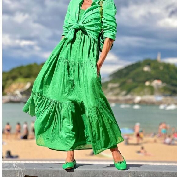 Mango blogger favorite green cotton maxi dress - Picture 7 of 8